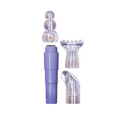 Erotic Massager Ensemble 3 Interchangeable Heads Waterproof Purple